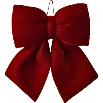 Vánoční ozdoba Vánoční Mašle 14 cm SAMETOVÁ závěsná ozdoba na stromeček Holly Bow bordó (vínová)