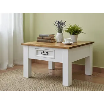 Komoda Konferenční stolek Sweet Home CEN07 Barevné provedení: Bílá - ořech vosk, Provedení: Nohy vyřezávané