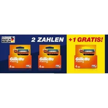Gillette Fusion 5, 3 balení po 4 kusech