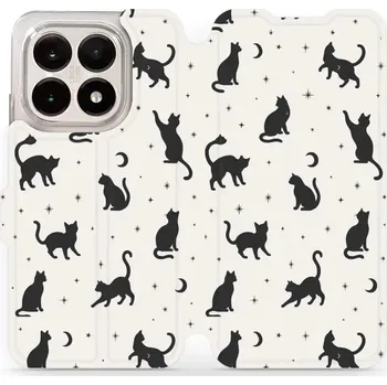 Pouzdro na mobilní telefon Flipové pouzdro Mobiwear - Xiaomi 15T - V162S Noční kočičky (Knížkové flip pouzdro, obal, kryt na mobil Xiaomi 15T - V162S Noční kočičky, materiál Umělá kůže + TPU - ochrana 360°, stojánek, silikonová vanička, magnetické zavírání)