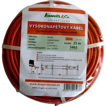Ohradník Vysokonapěťový kabel pro elektrické ohradníky dvojitá izolace 100 m oranžový