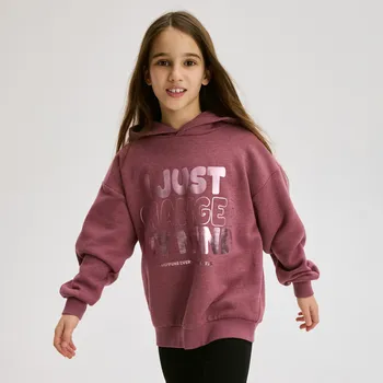 Dívčí mikina Reserved - Mikina s metalickým potiskem - světle fialová - 264GX-34M - 264GX-34M-U13