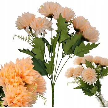 umělá květina CHRYZANTÉMA UMĚLÁ KYTICE DEKORACE 35 CM DEKORATIVNÍ KVĚTINA 6 HLAVIČEK NA HROB