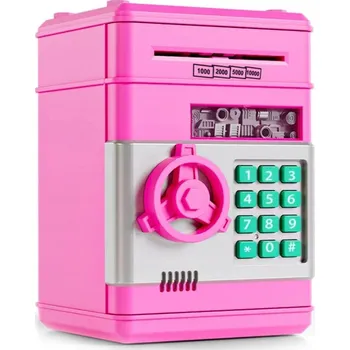 Pokladnička POKLADNIČKA SEJF BANKOMAT VELKÁ POKLADNIČKA PRO DĚTI NA MINCE BANKOVKY KÓD
