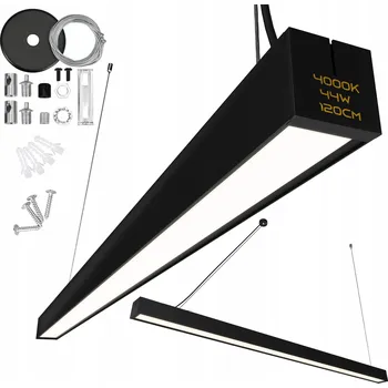 LED Stropní Závěsné Svítidlo Lineární Kancelářské Stropní Svítidlo na lankách 120cm 44W Neutrální Bílá