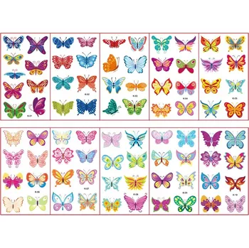 Tetování Smyvatelné tetování pro děti - obtisky, 10 archů - motýli