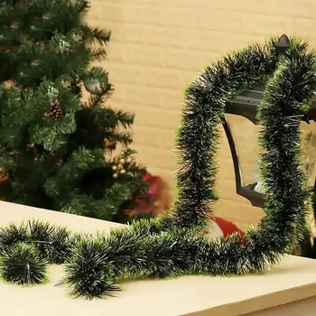 Vánoční dekorace VÁNOČNÍ ŘETĚZ zelený 6m VÁNOČNÍ GIRLANDA NA STROMEČEK XXL silný 12 cm