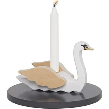 Svícen Dřevěný narozeninový svícen labuť, Jabadabado