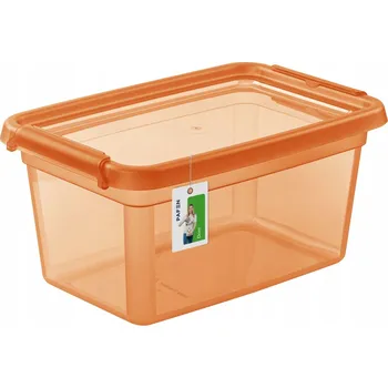 Dóza na potraviny Plastová nádoba s víkem, oranžová, 4,5 l