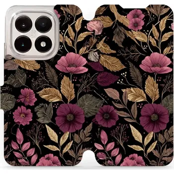 Pouzdro na mobilní telefon Flipové pouzdro Mobiwear - Xiaomi 15T - V170S Fialová kvítka (Knížkové flip pouzdro, obal, kryt na mobil Xiaomi 15T - V170S Fialová kvítka, materiál Umělá kůže + TPU - ochrana 360°, stojánek, silikonová vanička, magnetické zavírání)