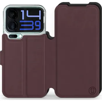 Pouzdro na mobilní telefon Flipové pouzdro Mobiwear Semiš - Xiaomi 17 Pro Max - Bordové & Černé (Knížkové semišové flip pouzdro, obal, kryt na mobil Xiaomi 17 Pro Max - Bordové & Černé, materiál semiš + TPU, ochrana 360°, stojánek, silikonová vanička, magnetické zavírání)