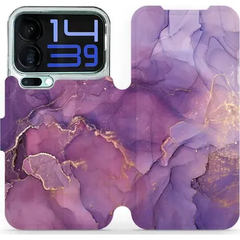 Pouzdro na mobilní telefon Flipové pouzdro Mobiwear - Xiaomi 17 Pro Max - VP20S Fialový mramor (Knížkové flip pouzdro, obal, kryt na mobil Xiaomi 17 Pro Max - VP20S Fialový mramor, materiál Umělá kůže + TPU - ochrana 360°, stojánek, silikonová vanička, magnetické zavírání)
