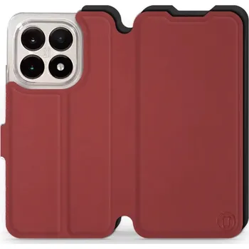 Pouzdro na mobilní telefon Flipové pouzdro Mobiwear Semiš - Xiaomi 15T - Cihlové & Černé (Knížkové semišové flip pouzdro, obal, kryt na mobil Xiaomi 15T - Cihlové & Černé, materiál semiš + TPU, ochrana 360°, stojánek, silikonová vanička, magnetické zavírání)