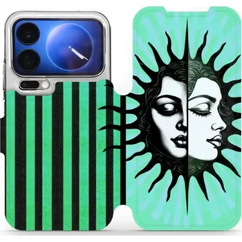 Pouzdro na mobilní telefon Flipové pouzdro Mobiwear - Xiaomi 17 Pro - VP58S Dvě tváře slunce (Knížkové flip pouzdro, obal, kryt na mobil Xiaomi 17 Pro - VP58S Dvě tváře slunce, materiál Umělá kůže + TPU - ochrana 360°, stojánek, silikonová vanička, magnetické zavírání)