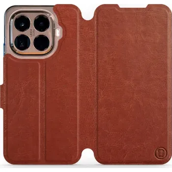 Pouzdro na mobilní telefon Flipové pouzdro Mobiwear - Xiaomi 15T Pro - Hnědé a šedé (Knížkové flip pouzdro, obal, kryt na mobil Xiaomi 15T Pro - Hnědé a šedé, materiál Umělá kůže + TPU - ochrana 360°, stojánek, silikonová vanička, magnetické zavírání)