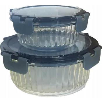 Dóza na potraviny Skleněné Nádoby Smukee s drážkovanými víčky 2 ks