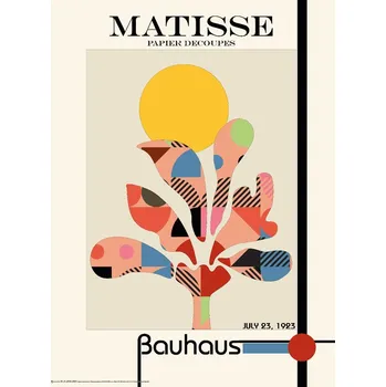 Plakát Plakát, Obraz - Matisse papier decoupes with abstract colorful Bauhaus pattern