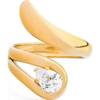 Prsten franco bene Zatočený promise ring se zirkonem - pozlacený | 360