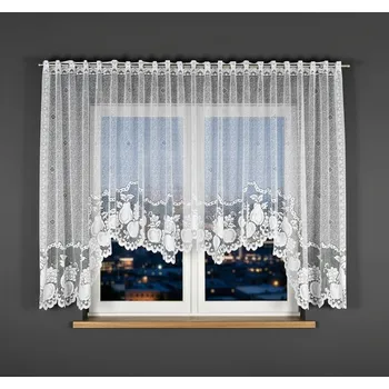 Záclona Dekorační oblouková krátká záclona na žabky nebo garnýž PELAGIA 160 bílá 400x160 cm MyBestHome