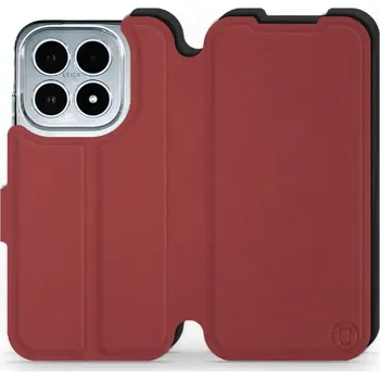 Pouzdro na mobilní telefon Flipové pouzdro Mobiwear Semiš - Xiaomi 17 - Cihlové & Černé (Knížkové semišové flip pouzdro, obal, kryt na mobil Xiaomi 17 - Cihlové & Černé, materiál semiš + TPU, ochrana 360°, stojánek, silikonová vanička, magnetické zavírání)