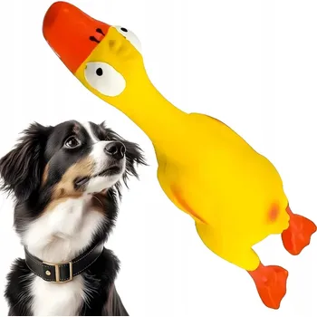Hračka pro psa HRAČKA PÍSKACÍ KUŘE GUMOVÉ KOUSÁTKO PRO PSA ŠTĚNĚ VELKÉ 22 CM