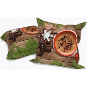 Povlak na dekorativní polštářek Dekorační povlak na polštář s vánočním motivem Perníček 40x40 cm