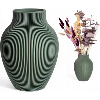 Váza Nerozbitná váza na květiny Boho olivová 17,5 cm Krásná váza pro interiérový design