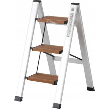Žebřík Skládací hliníkový Žebřík pro domácí použití, 3 stupně LEMAR , Slim Space-X