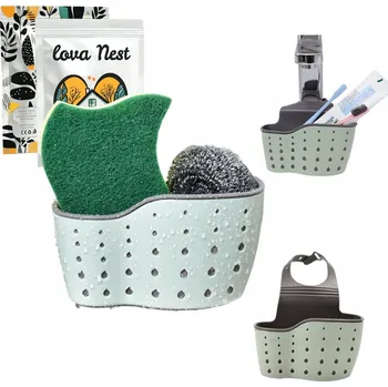 Odkapávač na nádobí ORGANIZÉR ODKAPÁVAČ na DŘEZ, DRŽÁK na HOUBIČKU, na KOHOUTEK do KUCHYNĚ nebo KOUPELNY