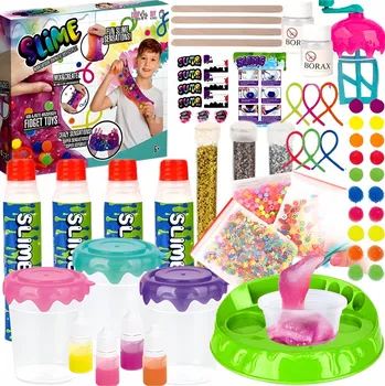kreativní sada SADA SLIZ SLIME DIY VÝROBNA MÍCHADLO NA VÝROBU SLIZŮ DÁREK PRO DĚTI