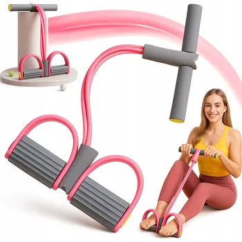 EXPANDER GUMA NA CVIČENÍ BŘICHA PROTAHOVÁNÍ ODPOROVÁ TRÉNINKOVÁ PÁSKA RŮŽOVÁ