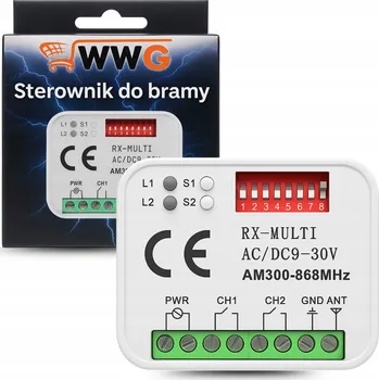 Dálkový ovladač vrat Univerzální rádiový přijímač / ovladač pro dálkové ovladače bran 300-868 MHz