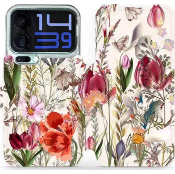 Pouzdro na mobilní telefon Flipové pouzdro Mobiwear - Xiaomi 17 Pro Max - MP01S Rozkvetlá louka (Knížkové flip pouzdro, obal, kryt na mobil Xiaomi 17 Pro Max - MP01S Rozkvetlá louka, materiál Umělá kůže + TPU - ochrana 360°, stojánek, silikonová vanička, magnetické zavírání)
