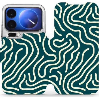 Pouzdro na mobilní telefon Flipové pouzdro Mobiwear - Xiaomi 17 Pro - VA61S Béžové linky (Knížkové flip pouzdro, obal, kryt na mobil Xiaomi 17 Pro - VA61S Béžové linky, materiál Umělá kůže + TPU - ochrana 360°, stojánek, silikonová vanička, magnetické zavírání)