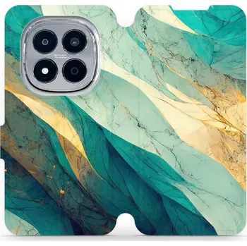 Pouzdro na mobilní telefon Flipové pouzdro Mobiwear - Xiaomi Redmi Note 15 Pro 5G - VP37S Zlatavý a zelenkavý mramor (Knížkové flip pouzdro, obal, kryt na mobil Xiaomi Redmi Note 15 Pro 5G - VP37S Zlatavý a zelenkavý mramor, materiál Umělá kůže + TPU - ochrana 360°, stojánek,)