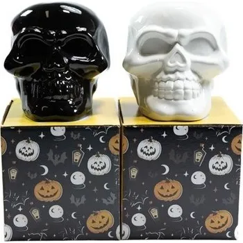 Pokladnička Pokladnička LEBKA bílá nebo černá 16x12x12cm, keramika