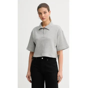 Dámské tričko Bavlněné polo tričko United Colors of Benetton x Stranger Things dámské, šedá barva, 33NVD3015 90X, vel. S