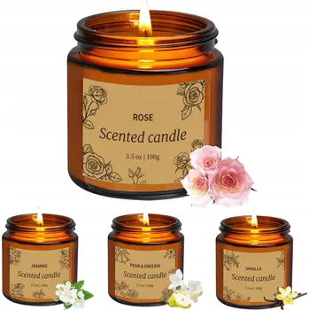 Svíčka Sojové vonné svíčky ve skle, ruční výroba, eco sada 4x svíčka 100g