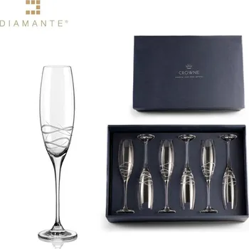 Sklenice Diamante Sklenice na sekt / flétny 210 ml Diamante® Crown - sada 6 ks