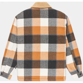 Dámská bunda Quiksilver Dna Sherpa Harrington (almond motherfly check) XL, hnědá