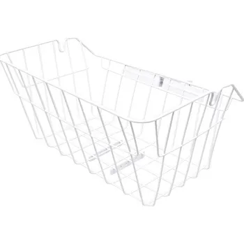 Košík na láhev Košík drôtený na riadidlá s objímkou, veľký, biely