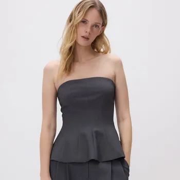 Dámské tričko Reserved - Korzetový top - světle šedá - 083HN-09M - 083HN-09M-XL