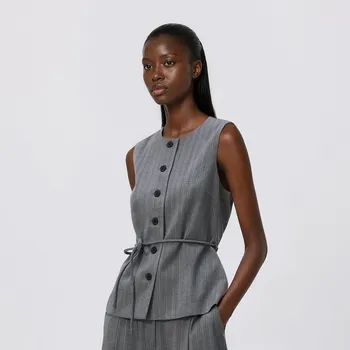 Dámské sako Reserved - Vesta se zavazováním - tmavě šedá - 610HJ-90M - 610HJ-90M-40