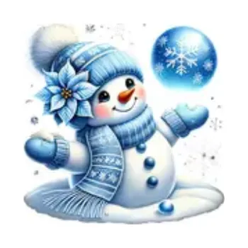 Nášivka Nažehlovací obrázek - veselý sněhulák VI (9,0 x 9,0 cm)