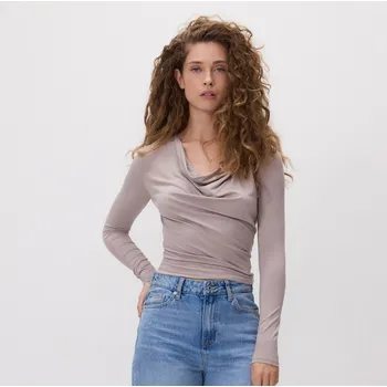 Dámská halenka Reserved - Halenka s příměsí viskózy - béžová - 669IU-08X - 669IU-08X-L