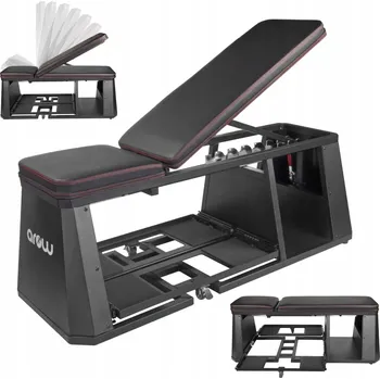 Posilovací lavice Nastavitelná tréninková lavice pro cvičení, šikmá, skládací, úložné prostory na činky