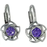 Goldstore Dívčí náušnice z bílého zlata fialové Váha: 1.61 g