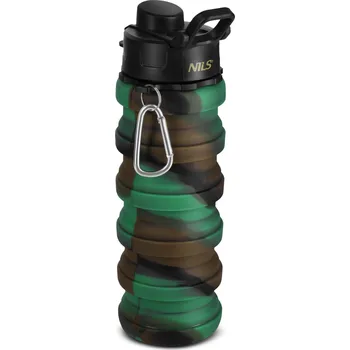Láhev NILS Skládací silikonová láhev NILS Camp NC4106 500 ml 500ml ZELENÁ|ČERNÁ
