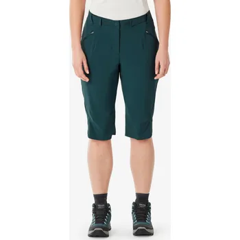 Dámské legíny QUECHUA Dámské turistické 3/4 kalhoty MH 500 36 MODRÁ|ZELENÁ