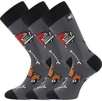 Pánské oblečení LONKA Ponožky pánské vtipné DEPATE s obrázky AUTA (3 páry) 39-42 120804